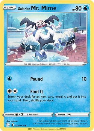 Galarian Mr. Mime (034/163) [Sword & Shield: Battle Styles] - Trinity Hobby