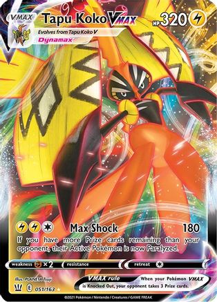 Tapu Koko VMAX (051/163) [Sword & Shield: Battle Styles] - Trinity Hobby