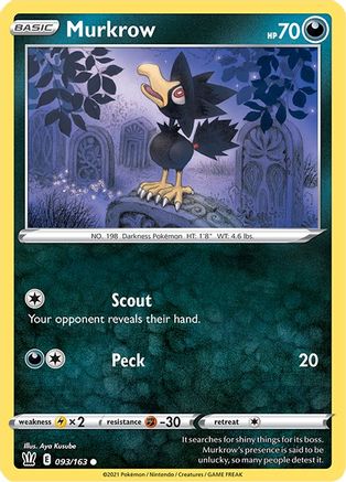 Murkrow (093/163) [Sword & Shield: Battle Styles] - Trinity Hobby