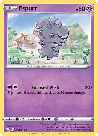 Espurr (060/163) [Sword & Shield: Battle Styles] - Trinity Hobby