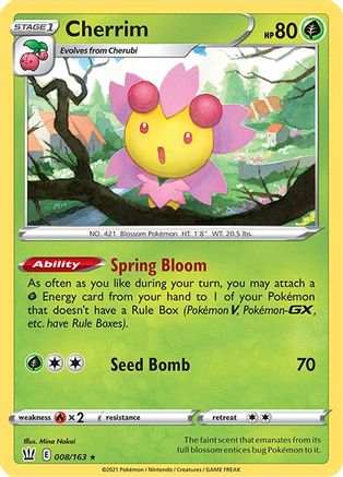 Cherrim (008/163) (Theme Deck Exclusive) [Sword & Shield: Battle Styles] - Trinity Hobby