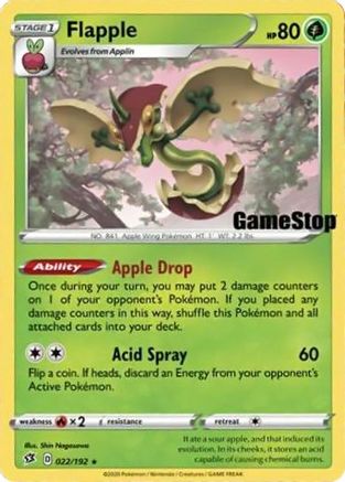 Flapple (022/192) (Exclusivité GameStop) [Épée et Bouclier : Rebel Clash] 