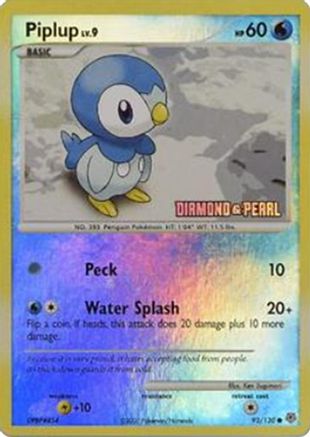 Piplup (93/130) (Diamond and Pearl) [Burger King Promos: 2008 Collection] - Trinity Hobby
