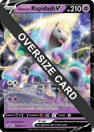 Galarian Rapidash V (SWSH111) (Jumbo Card) [Sword & Shield: Black Star Promos] - Trinity Hobby