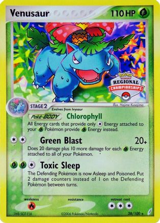 Venusaur (28/100) (Regional Championship Promo) [EX: Crystal Guardians] - Trinity Hobby