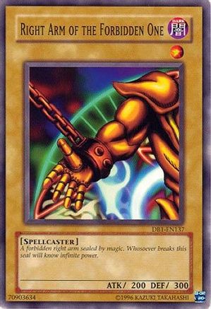 Right Arm of the Forbidden One [DB1-EN137] Common - Trinity Hobby