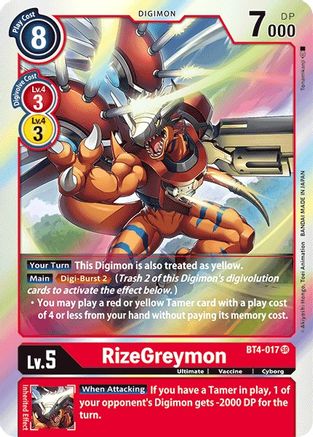 RizeGreymon [BT4-017] [Great Legend] - Trinity Hobby