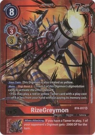 RizeGreymon [BT4-017] (Alternate Art) [Great Legend] - Trinity Hobby