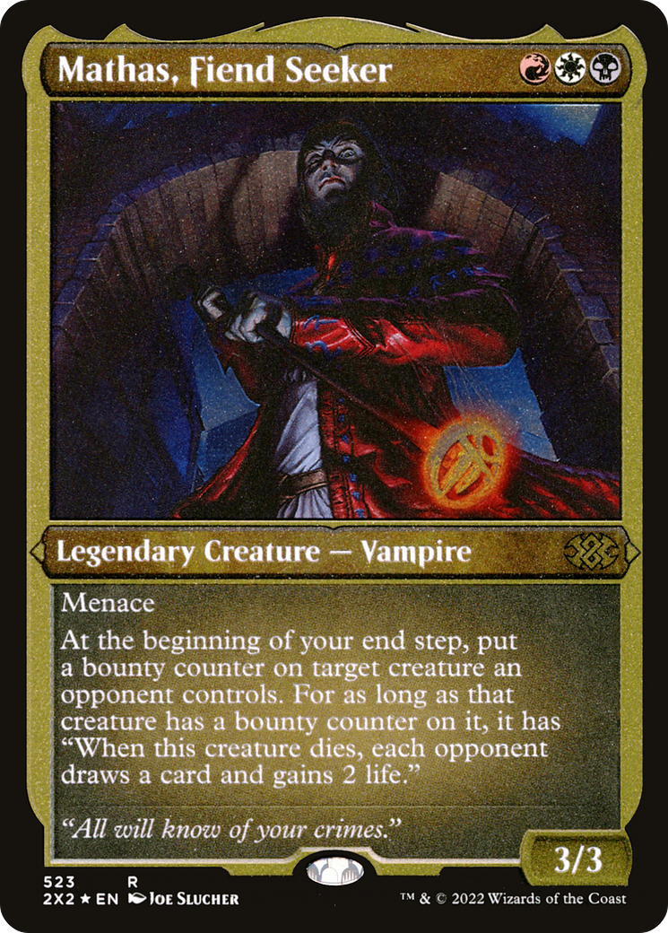 Mathas, Fiend Seeker (Foil Etched)  [Foil]  (2X2-523) - [Double Masters 2022] - Trinity Hobby