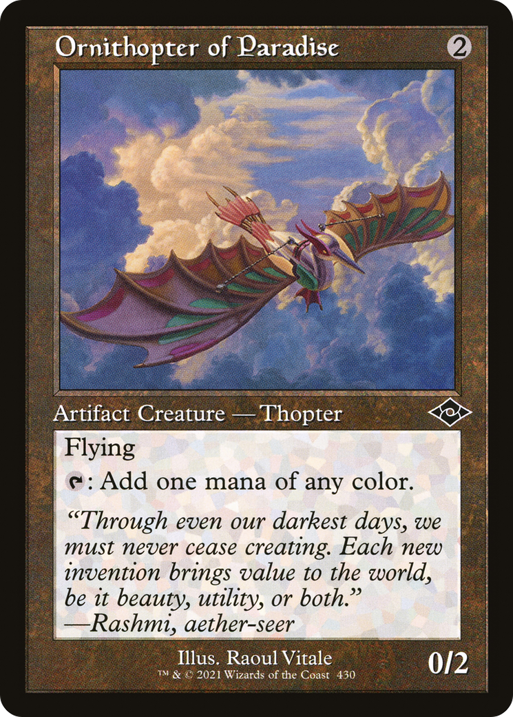 Ornithopter of Paradise [Etched Foil]  (MH2-430) - [Modern Horizons 2] - Trinity Hobby