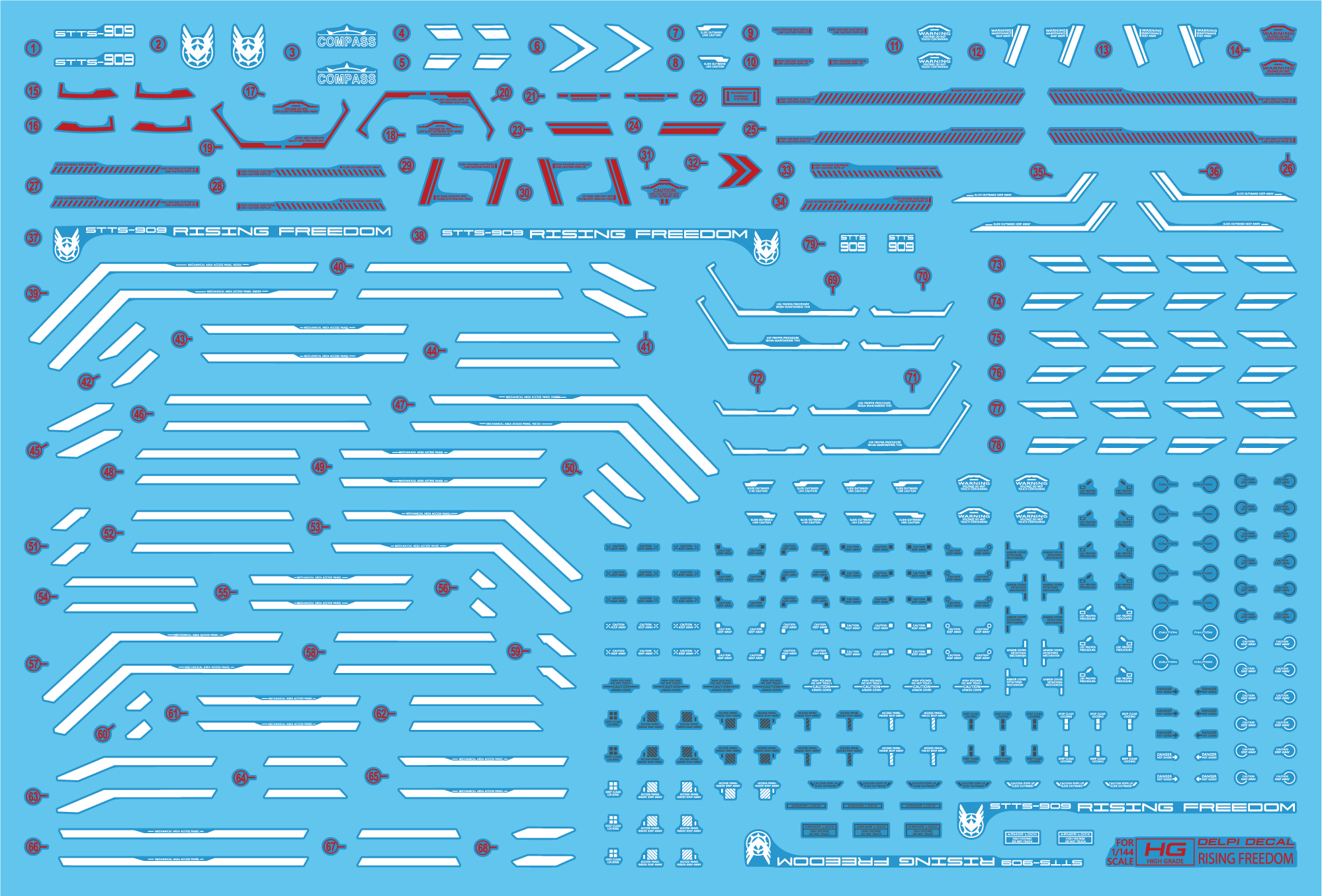 Delpi Decals HG RISING FREEDOM WATER DECAL - Trinity Hobby