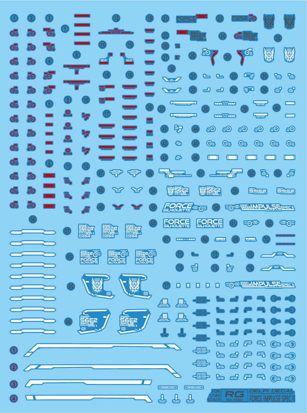 Delpi Decals RG FORCE IMPULSE SPEC2 WATER DECAL - Trinity Hobby
