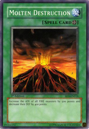 Molten Destruction [SD3-EN016] - Structure Deck: Blaze of Destruction 1st Edition - Common / Short Print - Trinity Hobby