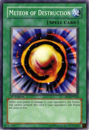 Meteor of Destruction [SD3-EN026] - Structure Deck: Blaze of Destruction 1st Edition - Common / Short Print - Trinity Hobby