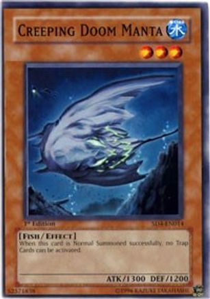 Creeping Doom Manta [SD4-EN014] - Structure Deck: Fury from the Deep 1st Edition - Common / Short Print - Trinity Hobby