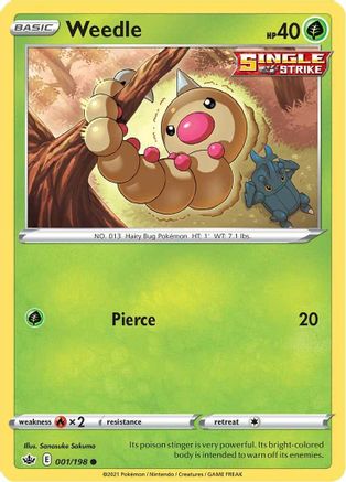 Weedle (001/198) [Sword & Shield: Chilling Reign] - Trinity Hobby