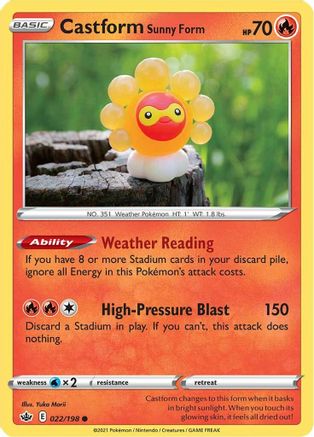 Castform Sunny Form (022/198) [Sword & Shield: Chilling Reign] - Trinity Hobby