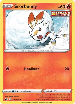 Scorbunny (026/198) [Sword & Shield: Chilling Reign] - Trinity Hobby