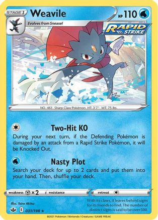 Weavile (031/198) [Sword & Shield: Chilling Reign] - Trinity Hobby