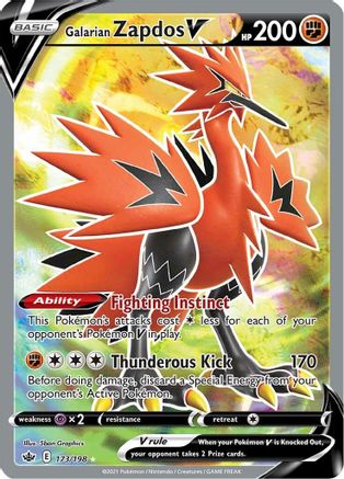 Galarian Zapdos V (173/198) [Sword & Shield: Chilling Reign] - Trinity Hobby