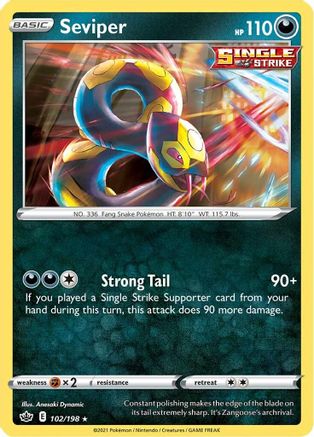 Seviper (102/198) [Sword & Shield: Chilling Reign] - Trinity Hobby