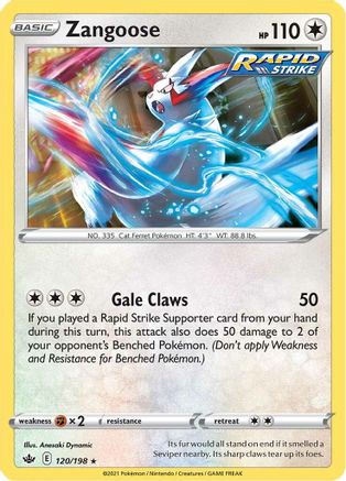 Zangoose (120/198) [Sword & Shield: Chilling Reign] - Trinity Hobby
