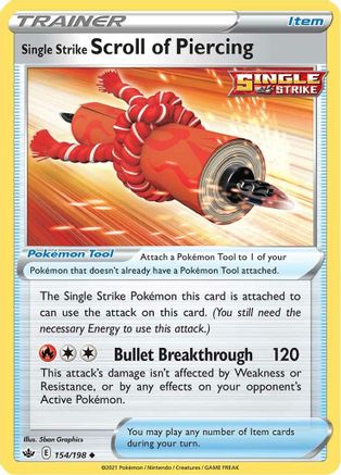 Single Strike Scroll of Piercing (154/198) [Sword & Shield: Chilling Reign] - Trinity Hobby