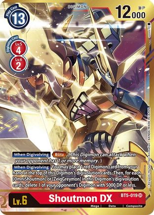 Shoutmon DX [BT5-019] (Alternate Art) [Battle of Omni] - Trinity Hobby