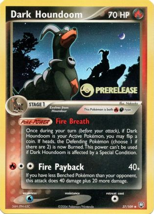 Dark Houndoom (37/109) (Prerelease Promo) [EX: Team Rocket Returns] - Trinity Hobby