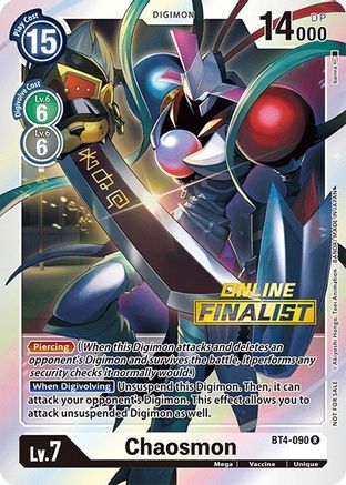 Chaosmon [BT4-090] (Online Finalist) [Great Legend Promos] - Trinity Hobby