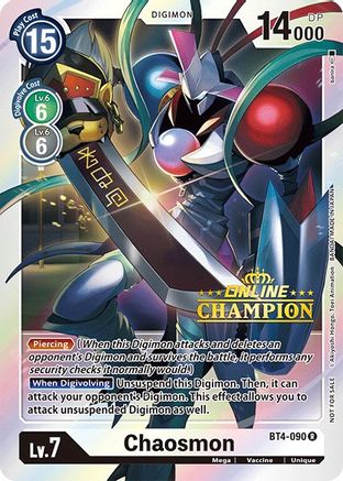 Chaosmon [BT4-090] (Online Champion) [Great Legend Promos] - Trinity Hobby