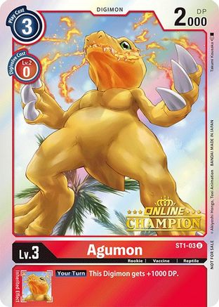 Agumon [ST1-03] (Online Champion) [Starter Deck: Gaia Red Promos] - Trinity Hobby