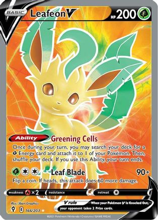 Leafeon V (166/203) [Sword & Shield: Evolving Skies] - Trinity Hobby
