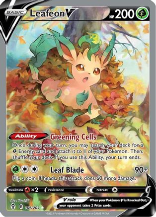Leafeon V (167/203) [Sword & Shield: Evolving Skies] - Trinity Hobby