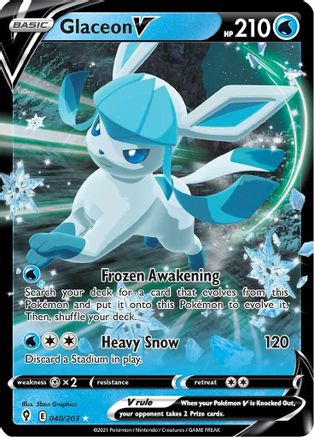 Glaceon V (040/203) [Sword & Shield: Evolving Skies] - Trinity Hobby