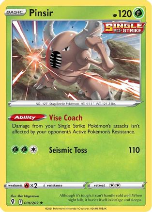 Pinsir (001/203) [Sword & Shield: Evolving Skies] - Trinity Hobby