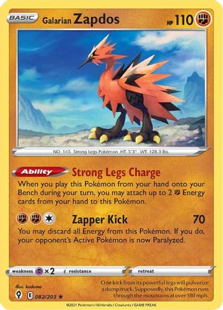 Galarian Zapdos (082/203) [Sword & Shield: Evolving Skies] - Trinity Hobby
