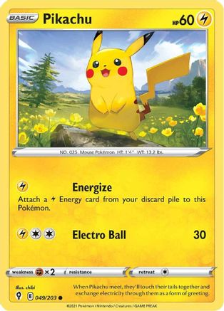 Pikachu (049/203) [Sword & Shield: Evolving Skies] - Trinity Hobby