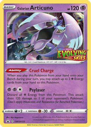 Galarian Articuno (SWSH123) (Prerelease Promo) [Sword & Shield: Black Star Promos] - Trinity Hobby