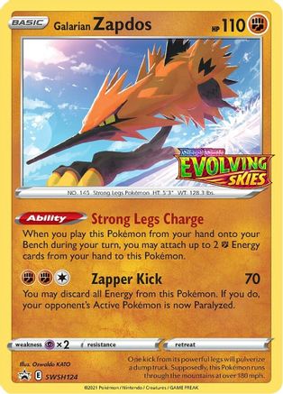 Galarian Zapdos (SWSH124) (Prerelease Promo) [Sword & Shield: Black Star Promos] - Trinity Hobby