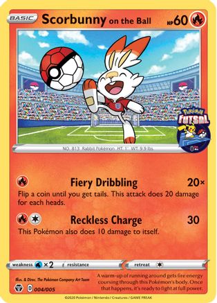 Scorbunny on the Ball (Pokemon Futsal) - (004/005) [Miscellaneous Cards & Products]