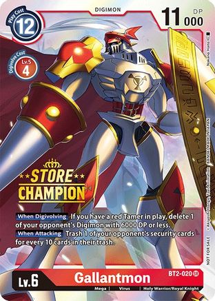 Gallantmon [BT2-020] (Champion du magasin) [Lancez des promotions spéciales sur les boosters] 