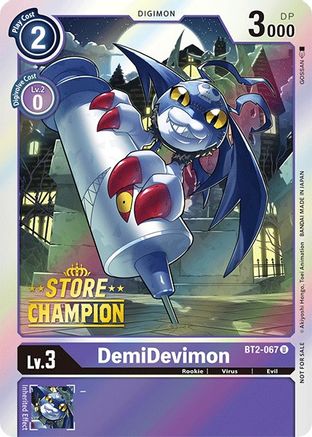 DemiDevimon [BT2-067] (Store Champion) [Release Special Booster Promos] - Trinity Hobby