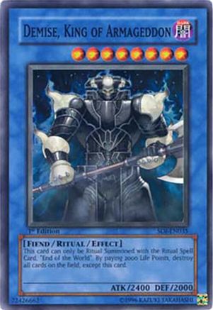 Demise, King of Armageddon [SOI-EN035] Super Rare - Trinity Hobby