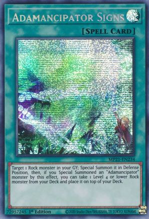 Adamancipator Signs [MP21-EN234] Prismatic Secret Rare - Trinity Hobby