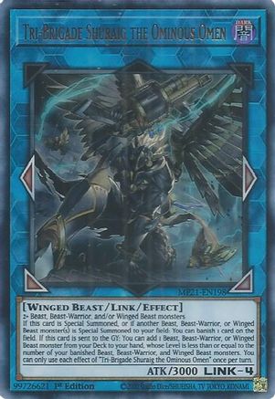Tri-Brigade Shuraig the Ominous Omen [MP21-EN198] Ultra Rare - Trinity Hobby