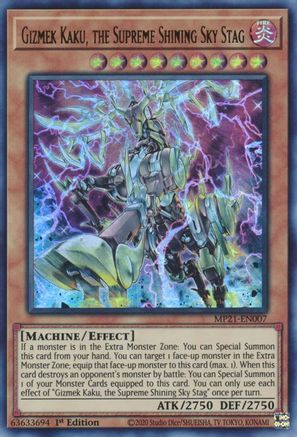 Gizmek Kaku, the Supreme Shining Sky Stag [MP21-EN007] Ultra Rare - Trinity Hobby
