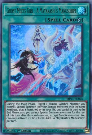 Ghost Meets Girl - A Mayakashi's Manuscript [MP21-EN026] Ultra Rare - Trinity Hobby