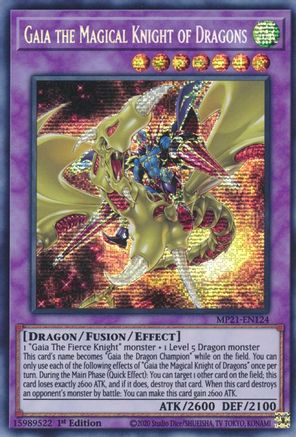 Gaia the Magical Knight of Dragons [MP21-EN124] Prismatic Secret Rare - Trinity Hobby