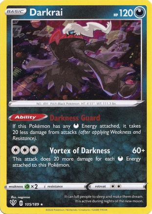 Darkrai (Cosmos Holo) - (105/189) Holofoil [Miscellaneous Cards & Products]